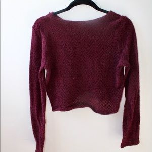 Berry Cropped Sweater, size large